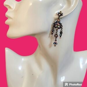 3/$30 VTG Pastel Rhinestone Chandalier Princess Earrings